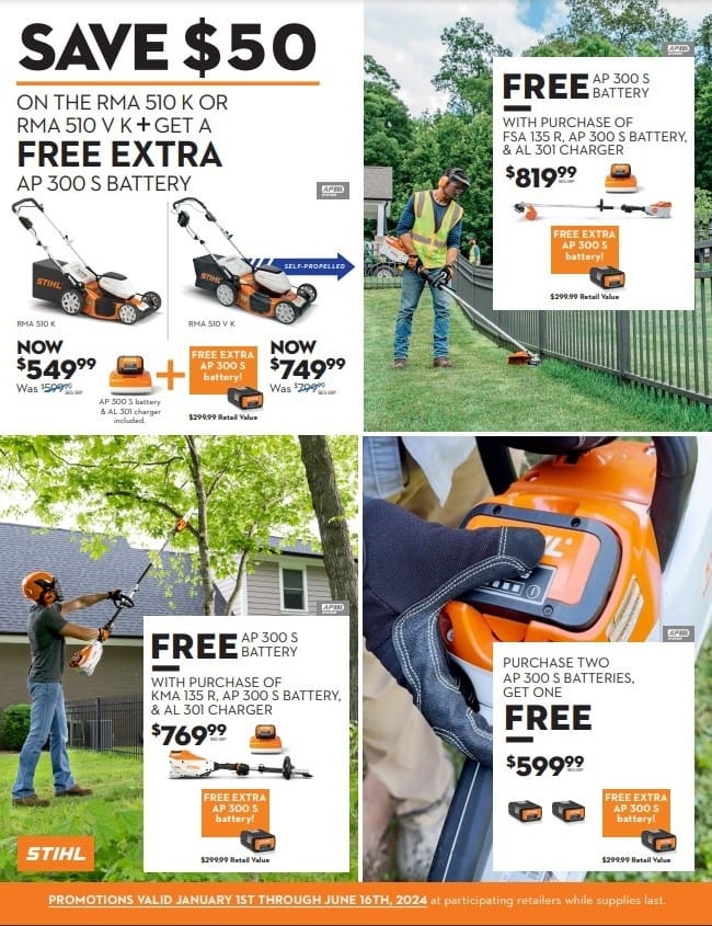 STIHL: FREE BATTERY